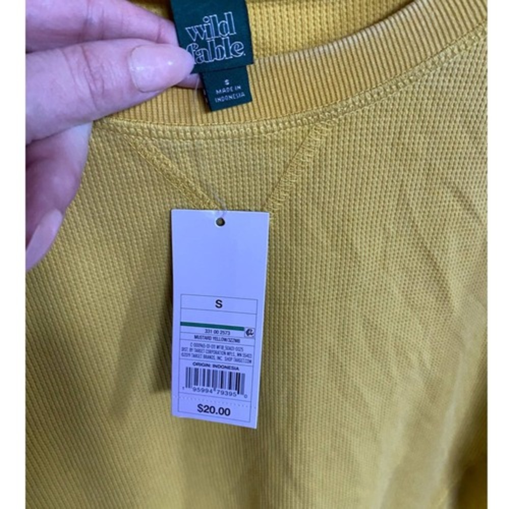 Wild Fable‎ Mustard Yellow Long Sleeve Shirt S NWT - Picture 9 of 11